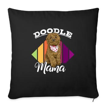 Women Doodle Mama Labradoodle Goldendoodle - Sofa pillowcase 17,3'' x 17,3'' (45 x 45 cm) - black - Front