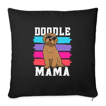 Women Doodle Mama Labradoodle Goldendoodle - Sofa pillowcase 17,3'' x 17,3'' (45 x 45 cm) - black - Front