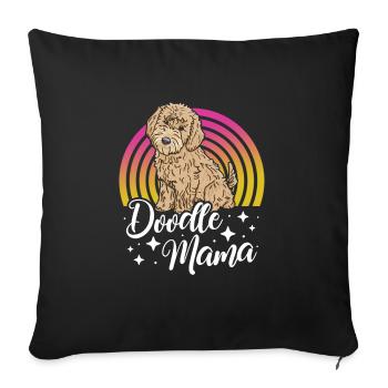 Women Doodle Mama Labradoodle Goldendoodle - Sofa pillowcase 17,3'' x 17,3'' (45 x 45 cm) - black - Front