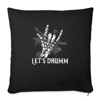 Ce design musical est pour les batteurs - Housse de coussin décorative 45 x 45 cm - noir - Devant