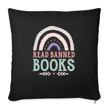 Lesen Sie verbotene Bücher Bücherwurm Buchliebhaber Bibliophile - Sofakissenbezug 45 x 45 cm - Schwarz - Vorne