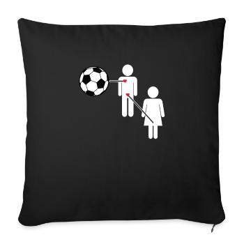 Joueur de football Footballeur de football - Housse de coussin décorative 45 x 45 cm - noir - Devant