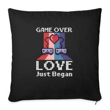 Valentine's Day Gamer Playing Video Game Couples - Sofa pillowcase 17,3'' x 17,3'' (45 x 45 cm) - black - Front