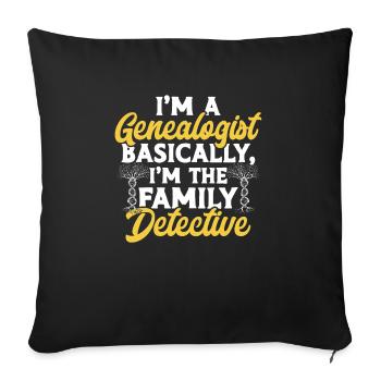 Généalogie Généalogie Généalogiste - Housse de coussin décorative 45 x 45 cm - noir - Devant