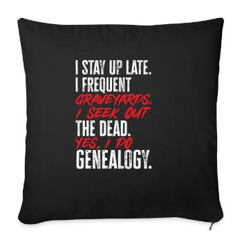 Genealogy Genealogy Genealogist - Sofa pillowcase 17,3'' x 17,3'' (45 x 45 cm) - black - Front
