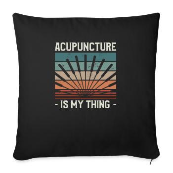L’acupuncture est mon truc Acupuncteur - Housse de coussin décorative 45 x 45 cm - noir - Devant