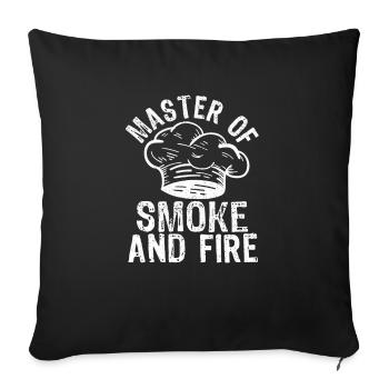 Meister des Rauchs und des Feuers Lustiger BBQ - Sofakissenbezug 45 x 45 cm - Schwarz - Vorne