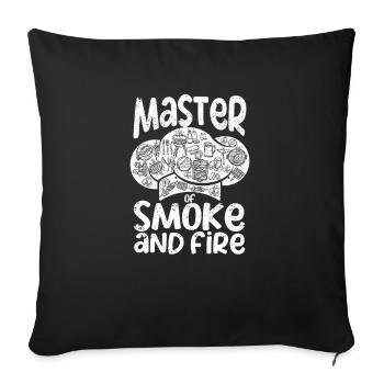Meister des Rauchs und des Feuers Lustiger BBQ - Sofakissenbezug 45 x 45 cm - Schwarz - Vorne