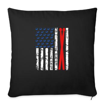 Drums Quote Drummer Music Band Drum Musician - Sofa pillowcase 17,3'' x 17,3'' (45 x 45 cm) - black - Front