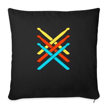 Drum Set Drummer Funny Drumming Drums Drumset - Sofa pillowcase 17,3'' x 17,3'' (45 x 45 cm) - black - Front
