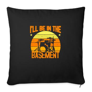 Drum Set Drummer Funny Drumming Drums Drumset - Sofa pillowcase 17,3'' x 17,3'' (45 x 45 cm) - black - Front