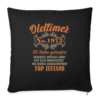 50 Geburtstag Oldtimer 1973 - Sofakissenbezug 45 x 45 cm - Schwarz - Vorne