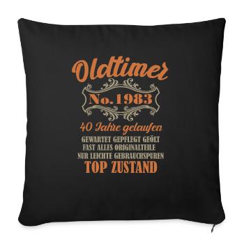 40 Geburtstag Oldtimer 1983 - Sofakissenbezug 45 x 45 cm - Schwarz - Vorne