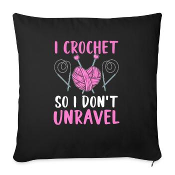 Je crochete pour ne pas démêler - Housse de coussin décorative 45 x 45 cm - noir - Devant