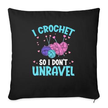 Je crochete pour ne pas démêler - Housse de coussin décorative 45 x 45 cm - noir - Devant