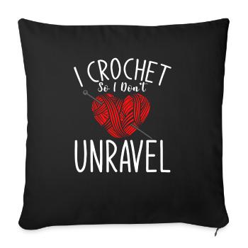 Je crochete pour ne pas démêler - Housse de coussin décorative 45 x 45 cm - noir - Devant