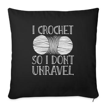 Je crochete pour ne pas démêler - Housse de coussin décorative 45 x 45 cm - noir - Devant
