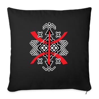 AMAZIGH sYMBOLE BERBERE Z IMAZIGHEN BIJOU KABYL - Housse de coussin décorative 45 x 45 cm - noir - Devant