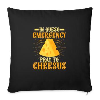 In Queso Emergency Pray To Cheesus Nacho Cinco De - Housse de coussin décorative 45 x 45 cm - noir - Devant