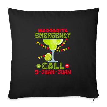 Margarita Emergency Call 9-Juan-Juan Party Cinco D - Sofa pillowcase 17,3'' x 17,3'' (45 x 45 cm) - black - Front