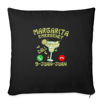 Margarita Emergency Call 9-Juan-Juan Cinco De Mayo - Sofa pillowcase 17,3'' x 17,3'' (45 x 45 cm) - black - Front