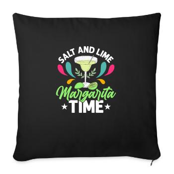 Margarita au sel et à la chaux Time Party Cinco De Mayo - Housse de coussin décorative 45 x 45 cm - noir - Devant