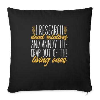 Généalogie Généalogie Généalogiste - Housse de coussin décorative 45 x 45 cm - noir - Devant