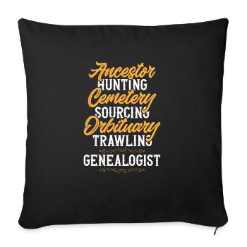 Généalogie Généalogie Généalogiste - Housse de coussin décorative 45 x 45 cm - noir - Devant