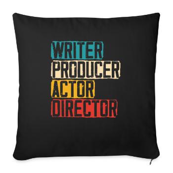 Scénariste Producteur Acteur Réalisateur Artiste Actrice - Housse de coussin décorative 45 x 45 cm - noir - Devant