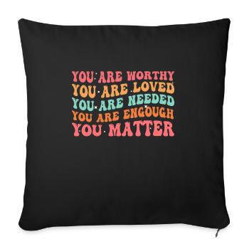You Matter Kindness Be Kind Groovy Mental Health A - Sofa pillowcase 17,3'' x 17,3'' (45 x 45 cm) - black - Front