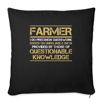 Funny Novelty Gift For Farmer - Sofa pillowcase 17,3'' x 17,3'' (45 x 45 cm) - black - Front