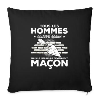 Mais Le Meilleurs Deviennent Maçon Maçonnerie - Housse de coussin décorative 45 x 45 cm - noir - Devant