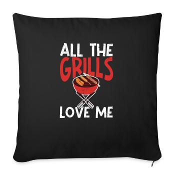 Toutes les grilles m’aiment drôles d’amateurs de cricket - Housse de coussin décorative 45 x 45 cm - noir - Devant