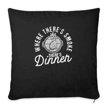 Wo es Rauch gibt, gibt es auch Abendessen BBQ - Sofakissenbezug 45 x 45 cm - Schwarz - Vorne
