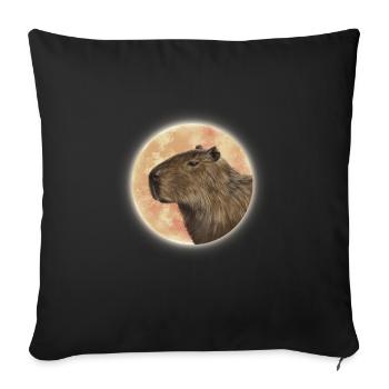 Capybara Moon - Sofa pillowcase 17,3'' x 17,3'' (45 x 45 cm) - black - Front