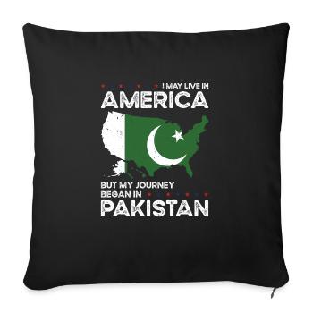 Born Pakistani Pakistan American USA Citizenship - Sofa pillowcase 17,3'' x 17,3'' (45 x 45 cm) - black - Front