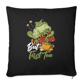 Cottagecore Mushroom Aesthetic Nature Conservation - Sofa pillowcase 17,3'' x 17,3'' (45 x 45 cm) - black - Front