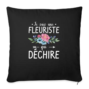 Je Suis Une Fleuriste Qui Déchire Floral - Housse de coussin décorative 45 x 45 cm - noir - Devant