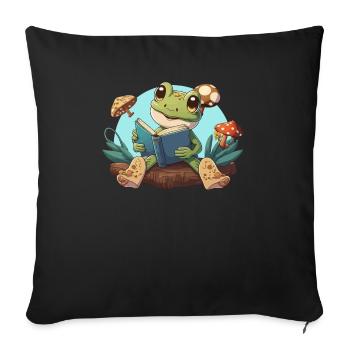 Cottagecore Mushroom Aesthetic Nature Conservation - Sofa pillowcase 17,3'' x 17,3'' (45 x 45 cm) - black - Front