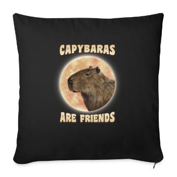 Capybara Mond - Sofakissenbezug 45 x 45 cm - Schwarz - Vorne