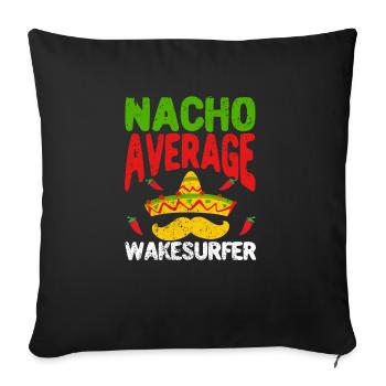Nacho Wakesurfer moyen Cinco De Mayo Mexicain - Housse de coussin décorative 45 x 45 cm - noir - Devant