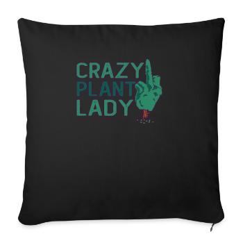 Embrassez votre amour des plantes Crazy Plant - Housse de coussin décorative 45 x 45 cm - noir - Devant