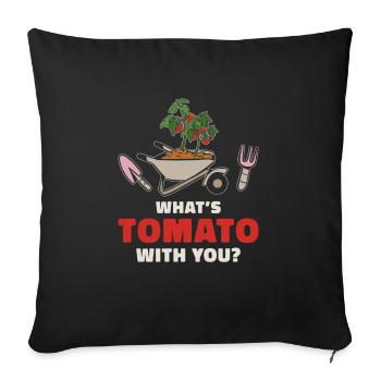 Tomate Jardinier Amoureux Drôle de Jardinier - Housse de coussin décorative 45 x 45 cm - noir - Devant