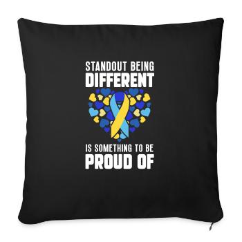 Journée mondiale du syndrome de Down : des énigmes pour - Housse de coussin décorative 45 x 45 cm - noir - Devant