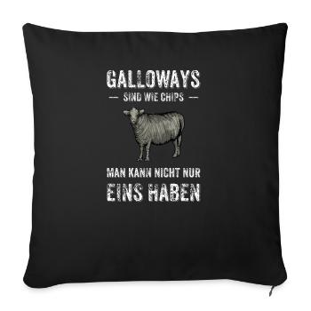 Galloway Rind I Schottland Rinderzucht für - Sofakissenbezug 45 x 45 cm - Schwarz - Vorne