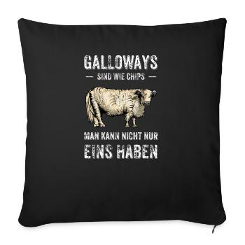 Galloway Rind I Schottland Rinderzucht für - Sofakissenbezug 45 x 45 cm - Schwarz - Vorne
