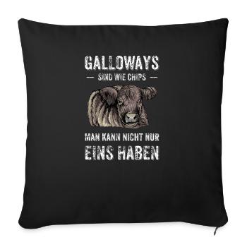 Galloway Rind I Schottland Rinderzucht für - Sofakissenbezug 45 x 45 cm - Schwarz - Vorne