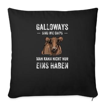 Galloway Rind I Schottland Rinderzucht für - Sofakissenbezug 45 x 45 cm - Schwarz - Vorne