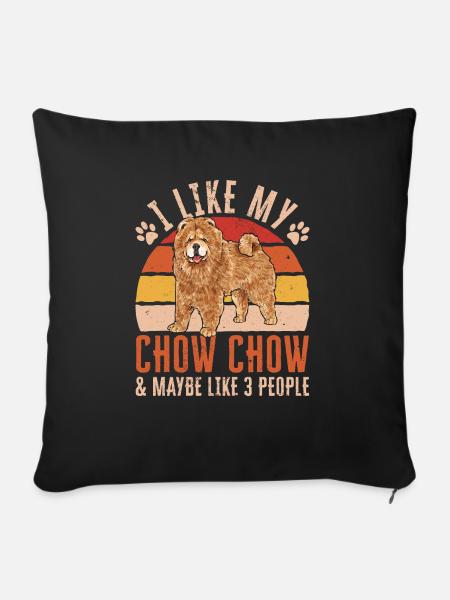 Chow Chow Hund - Sofakissenbezug 45 x 45 cm - Schwarz