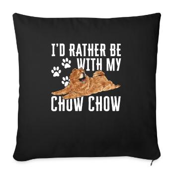 Chow Chow Chien - Housse de coussin décorative 45 x 45 cm - noir - Devant